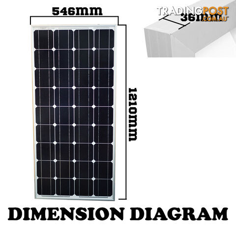 12V 100W SOLAR PANEL KIT HOME GENERATOR MONO CARAVAN CAMPING POWER CHARGING