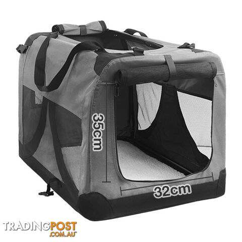 Large Portable Pet Soft Cage Puppy Dog Cat Crate Carrier Folding Kennel Grey - photo 2 of 4