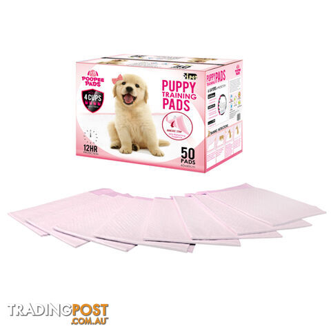 50 Puppy Toilet Pads Super Absorbent Pet Cat Dog Pee Potty Training Pad Pink