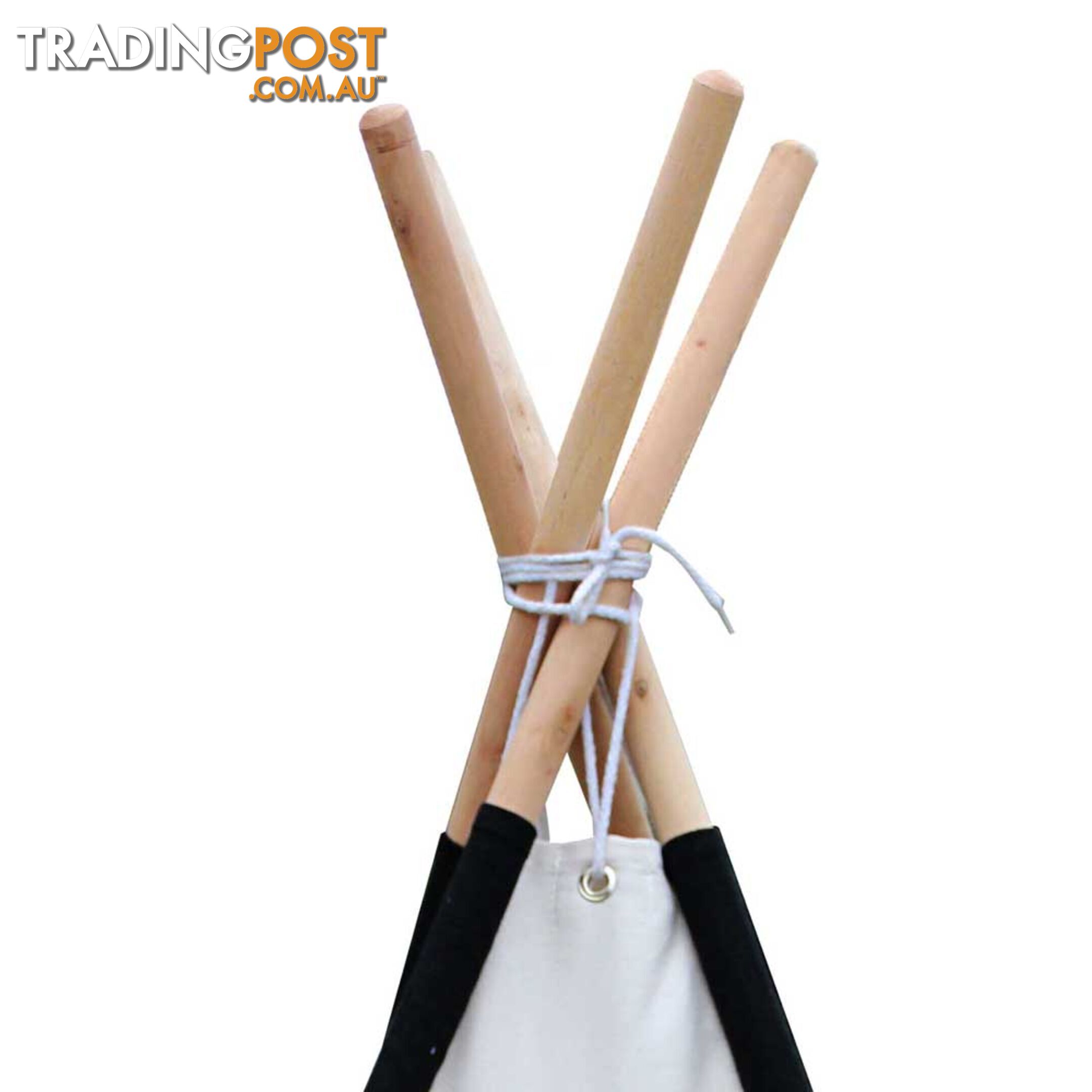 4 Poles Teepee Tent w/ Storage Bag Black