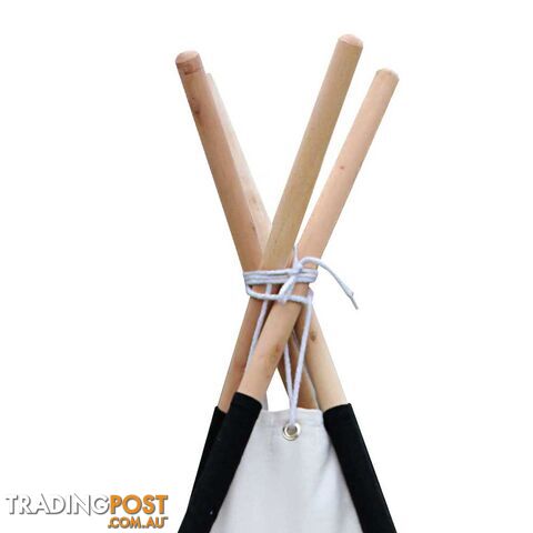 4 Poles Teepee Tent w/ Storage Bag Black