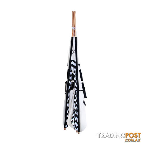 4 Poles Teepee Tent w/ Storage Bag Black