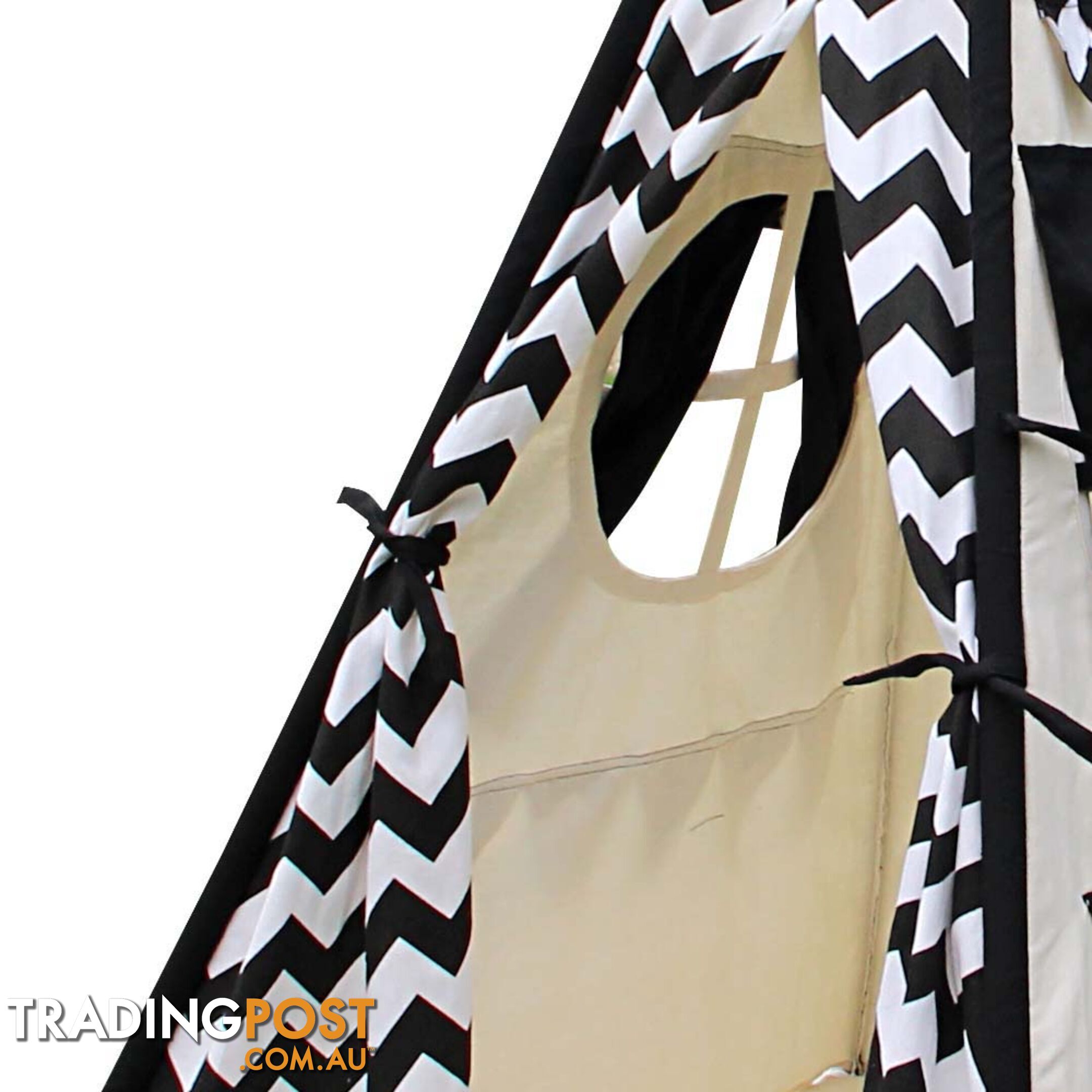 4 Poles Teepee Tent w/ Storage Bag Black