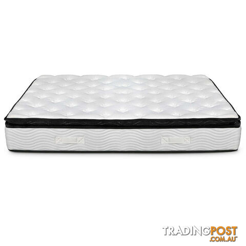 Luxury Mattress 28cm Natural Latex Pillow Top 5 Zone Pocket Spring Bed Single