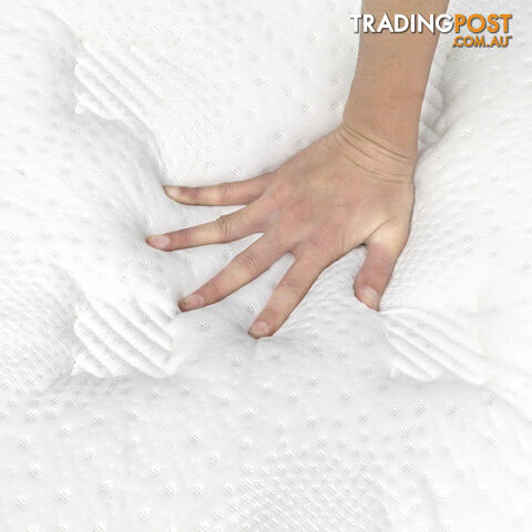 Luxury Mattress 28cm Natural Latex Pillow Top 5 Zone Pocket Spring Bed Single