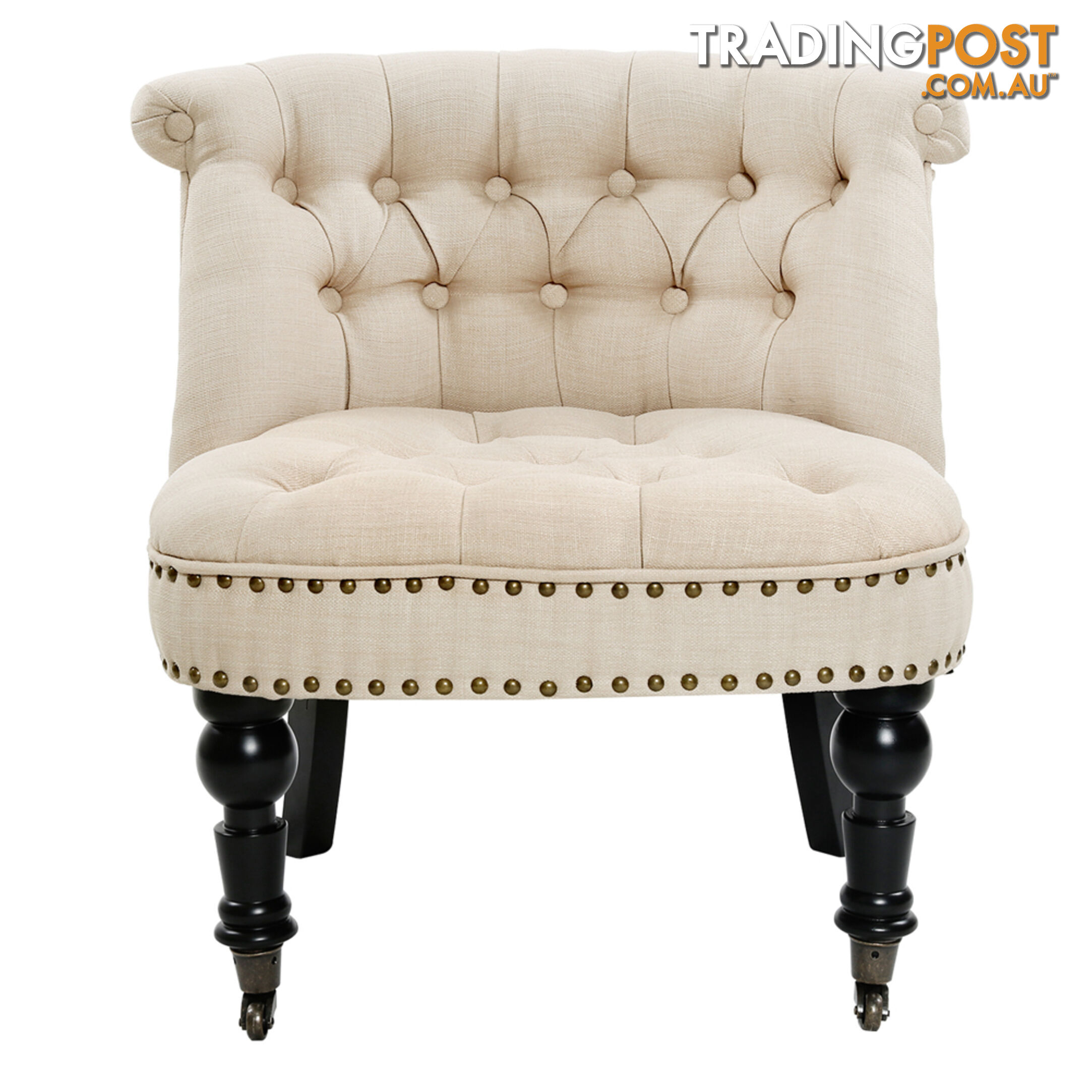 Lorraine Chair French Provincial Linen Fabric Sofa Amber Taupe