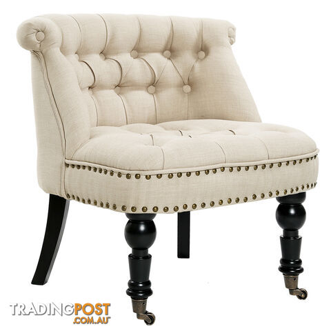 Lorraine Chair French Provincial Linen Fabric Sofa Amber Taupe