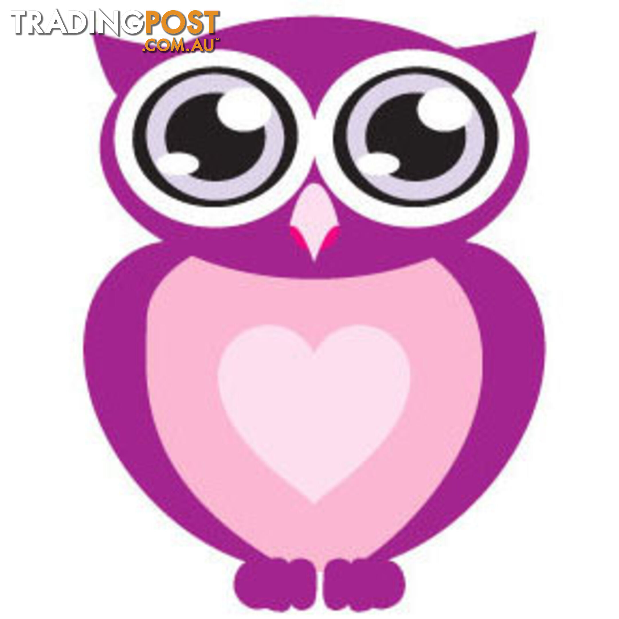 Purple owl with big eyes Wall Sticker - Totally Movable