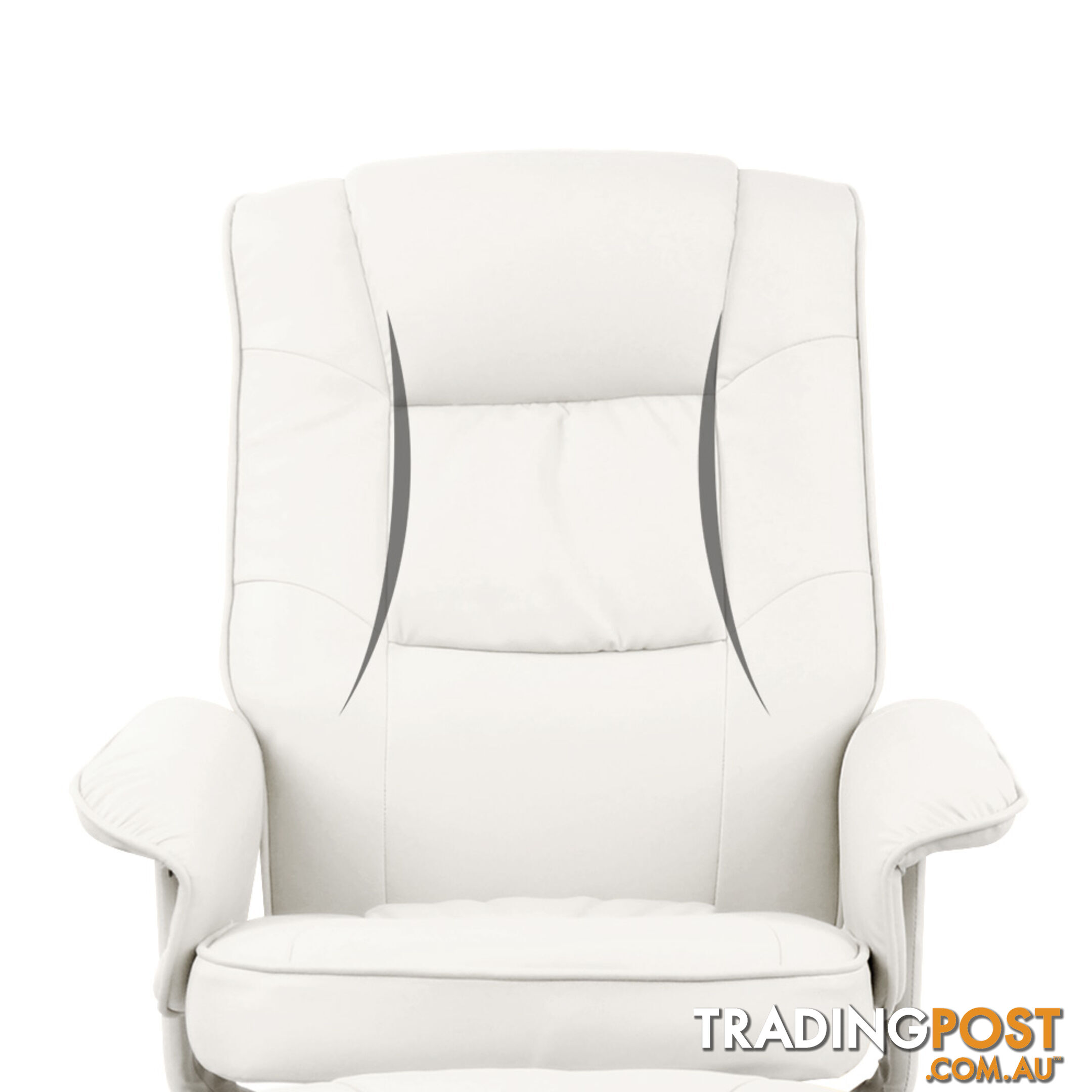 PU Leather Recliner Ottoman Chair Office Lounge Couch Armchair White