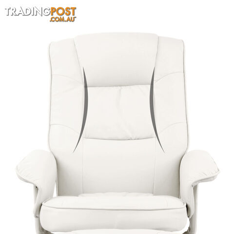 PU Leather Recliner Ottoman Chair Office Lounge Couch Armchair White