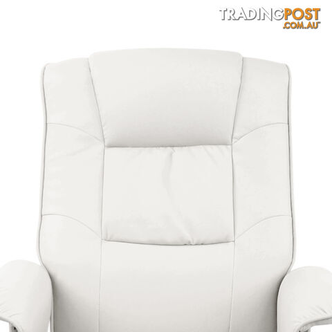 PU Leather Recliner Ottoman Chair Office Lounge Couch Armchair White