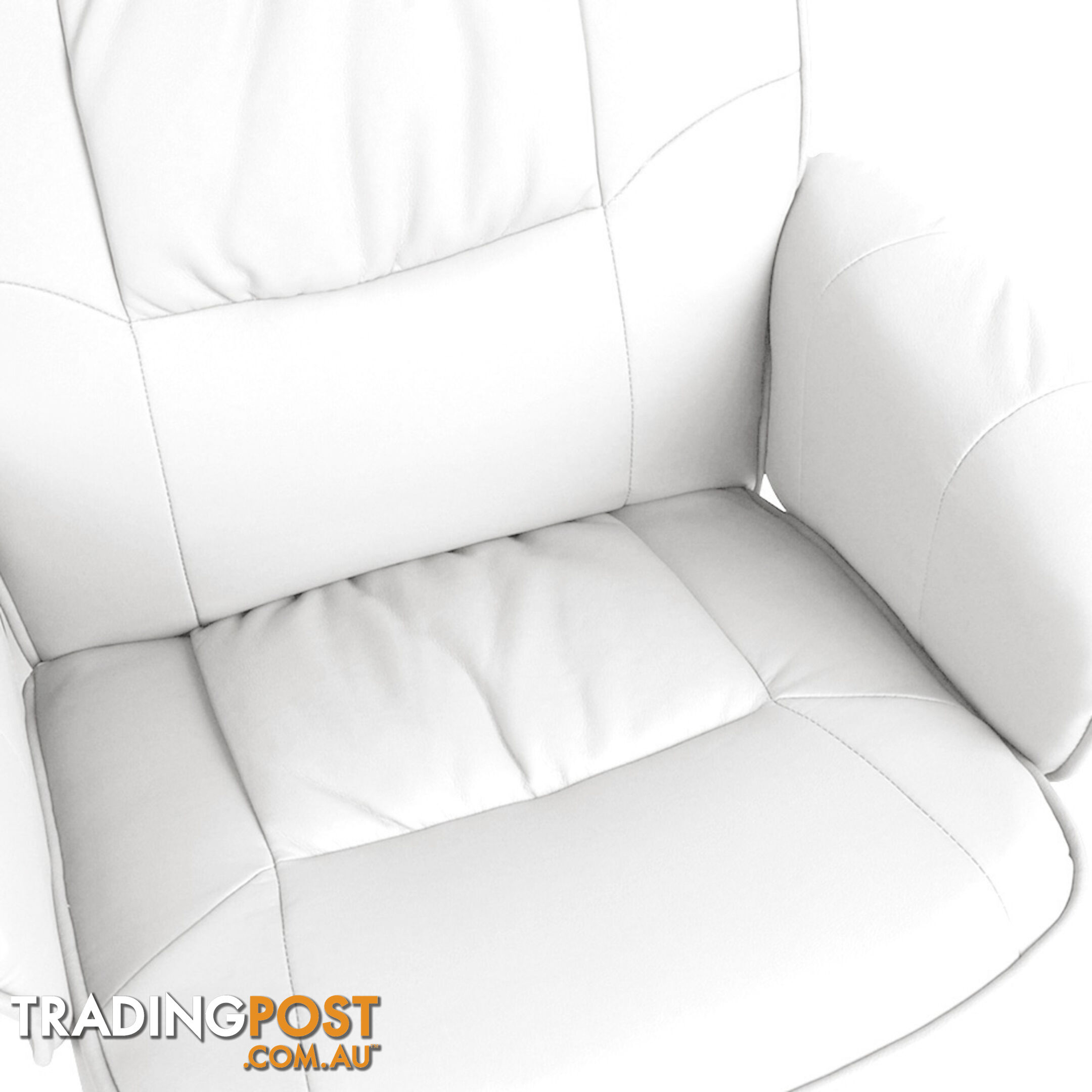 PU Leather Recliner Ottoman Chair Office Lounge Couch Armchair White