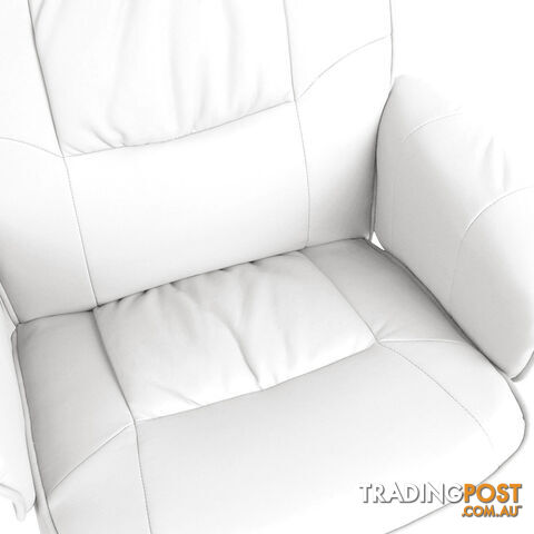 PU Leather Recliner Ottoman Chair Office Lounge Couch Armchair White