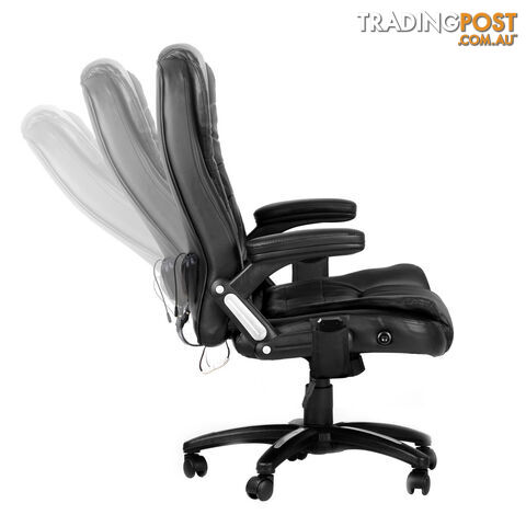 8 Point Massage Executive PU Leather Office Computer Chair Wireless Remote Black