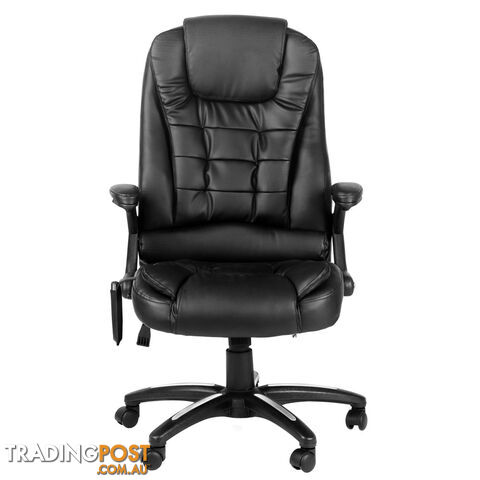 8 Point Massage Executive PU Leather Office Computer Chair Wireless Remote Black