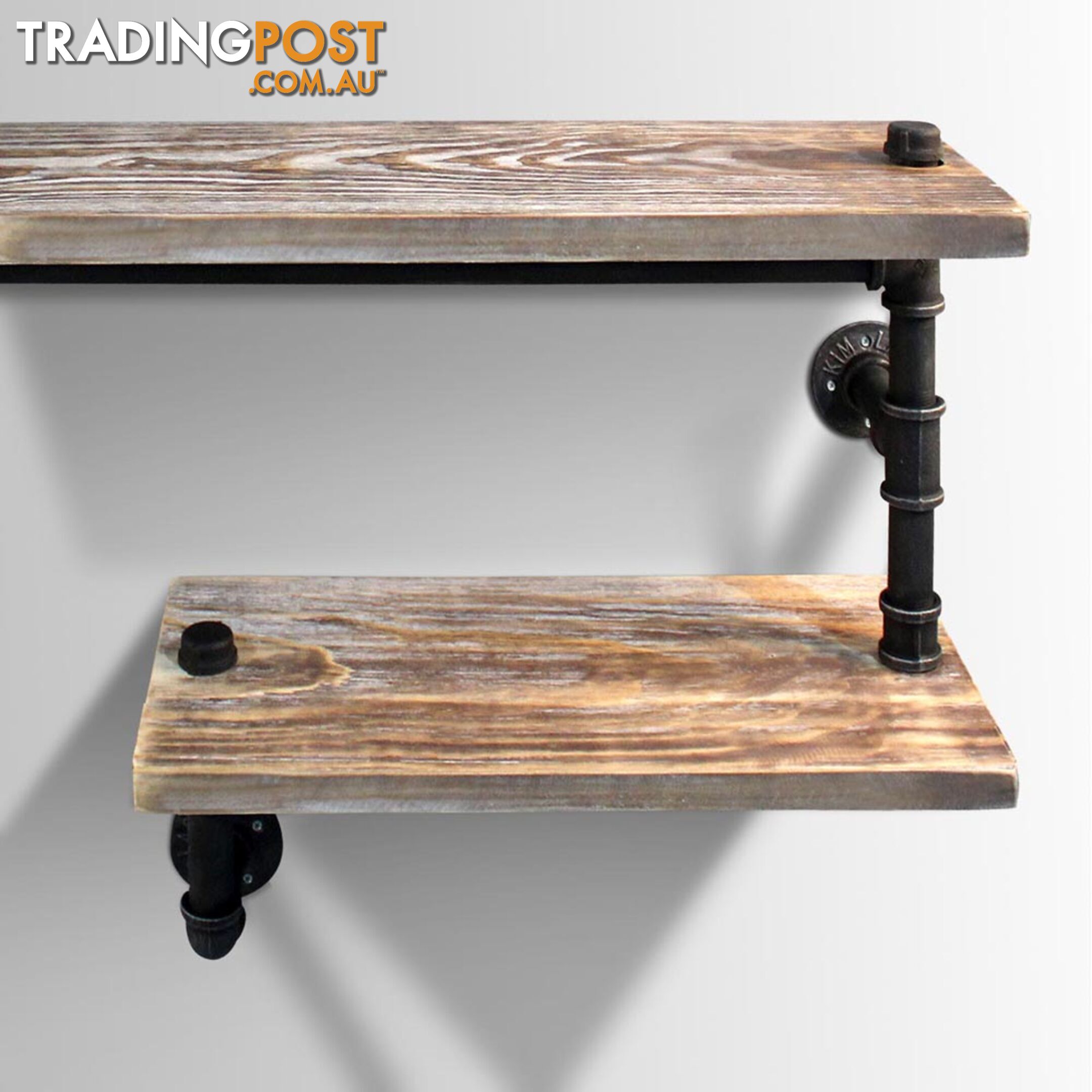 Rustic Industrial DIY Floating Pipe Shelf 3 Level