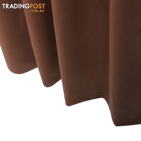 ArtQueen 3 Pass Eyelet Blockout Curtain Brown 180cm