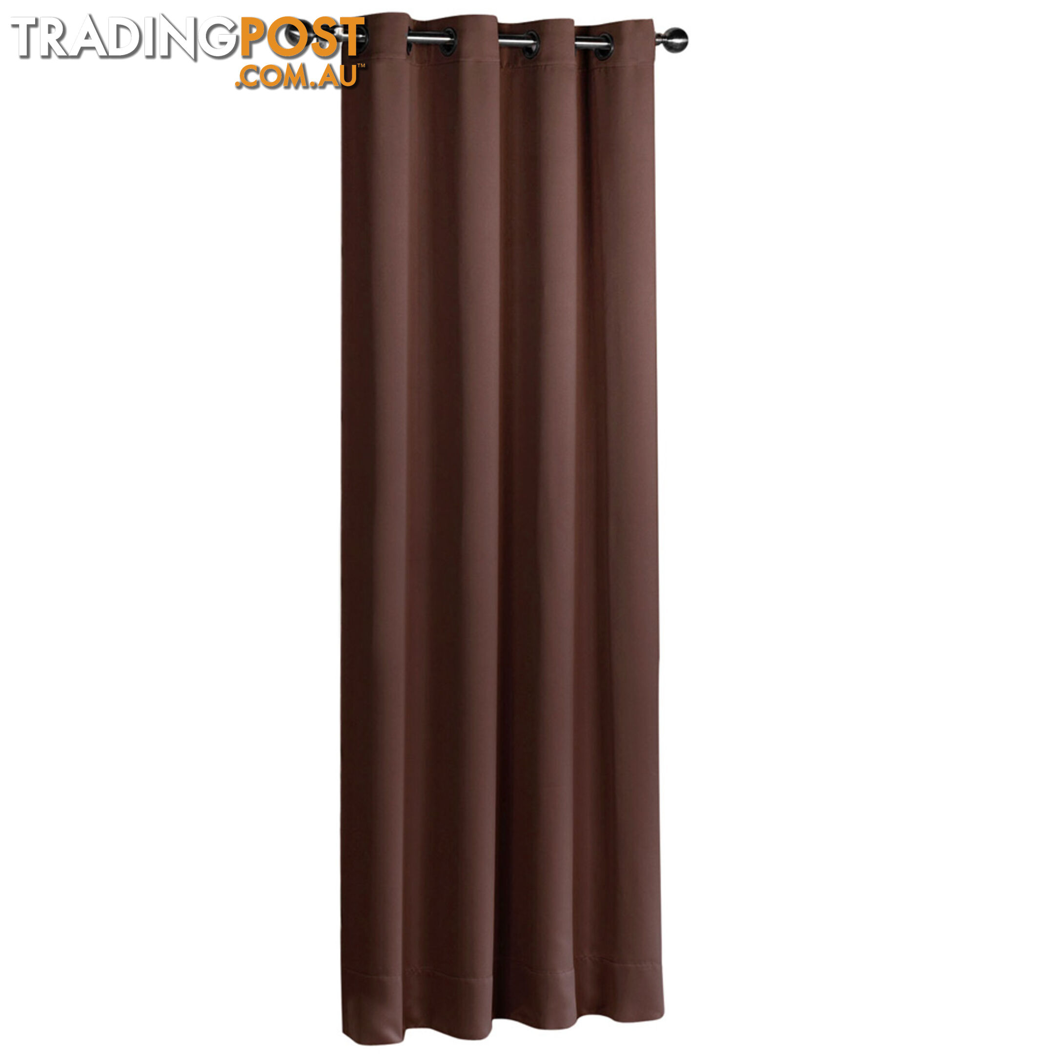 ArtQueen 3 Pass Eyelet Blockout Curtain Brown 180cm