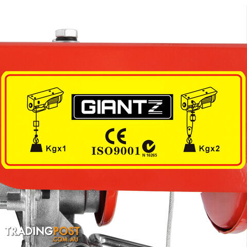 1200 W Electric Hoist Winch 300/600kg Professional Lift Power Tool 15m Rope