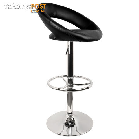 2 x Synthetic PU Leather Bar Stool Modern Kitchen Chair Gas Lift Black