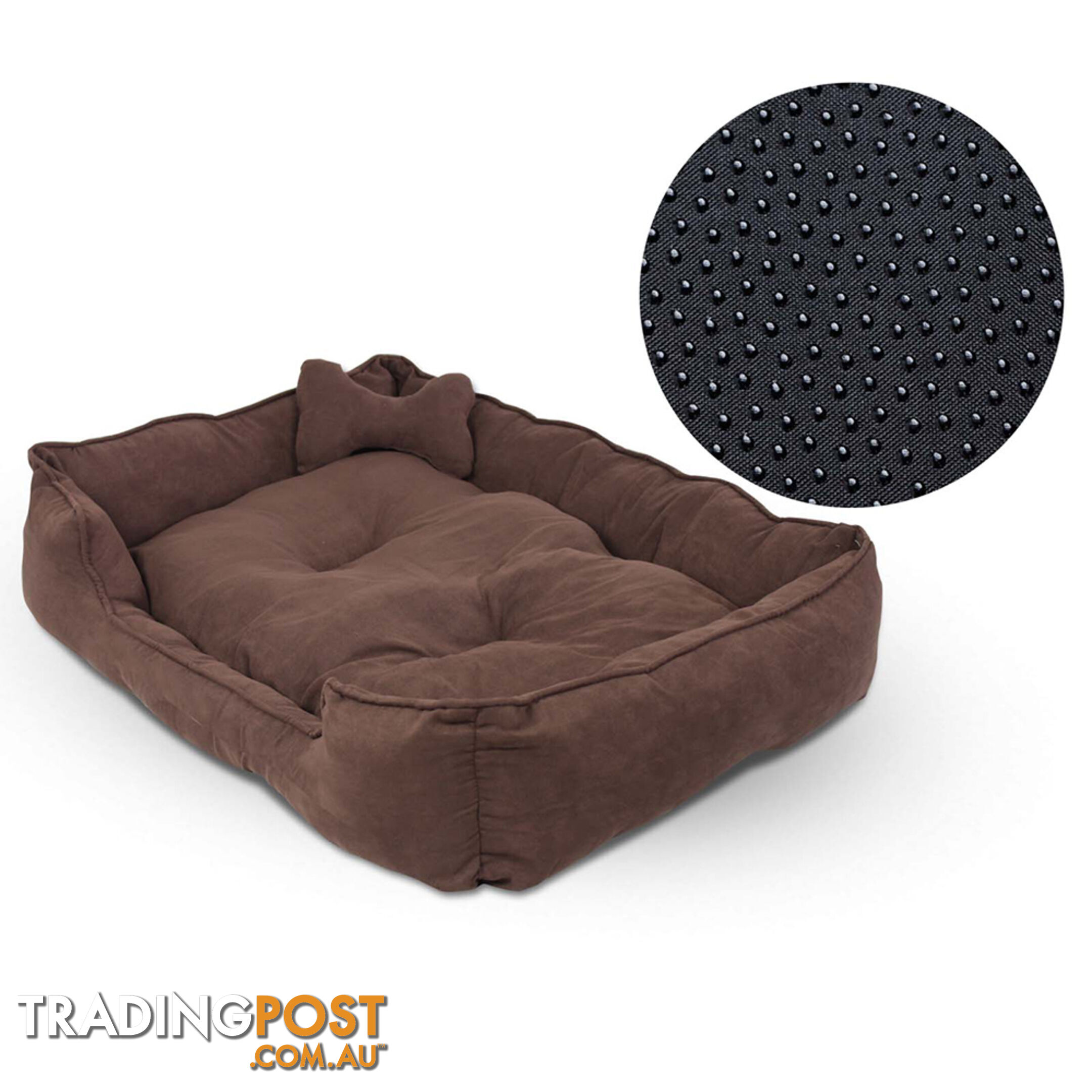 Deluxe Faux Suede Dog Bed Pet Cat Puppy Washable Soft Cushion Mat Basket Large