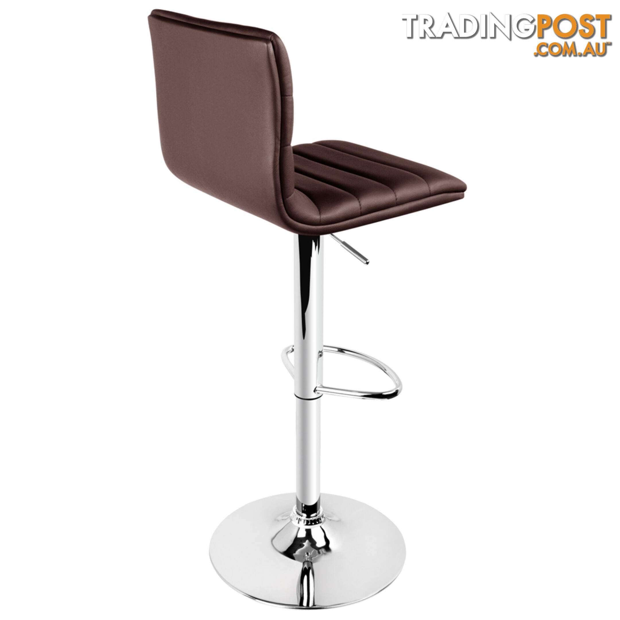 2 x PU Leather Backrest Kitchen Bar Stool Cafe Swivel Breakfast Stools Chocolate