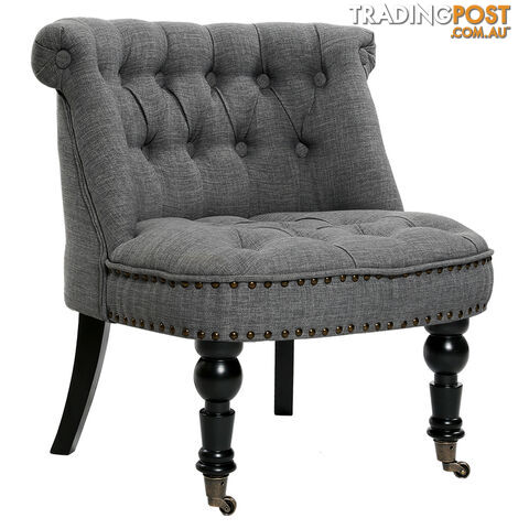 Lorraine Chair French Provincial Linen Fabric Sofa Misty Grey