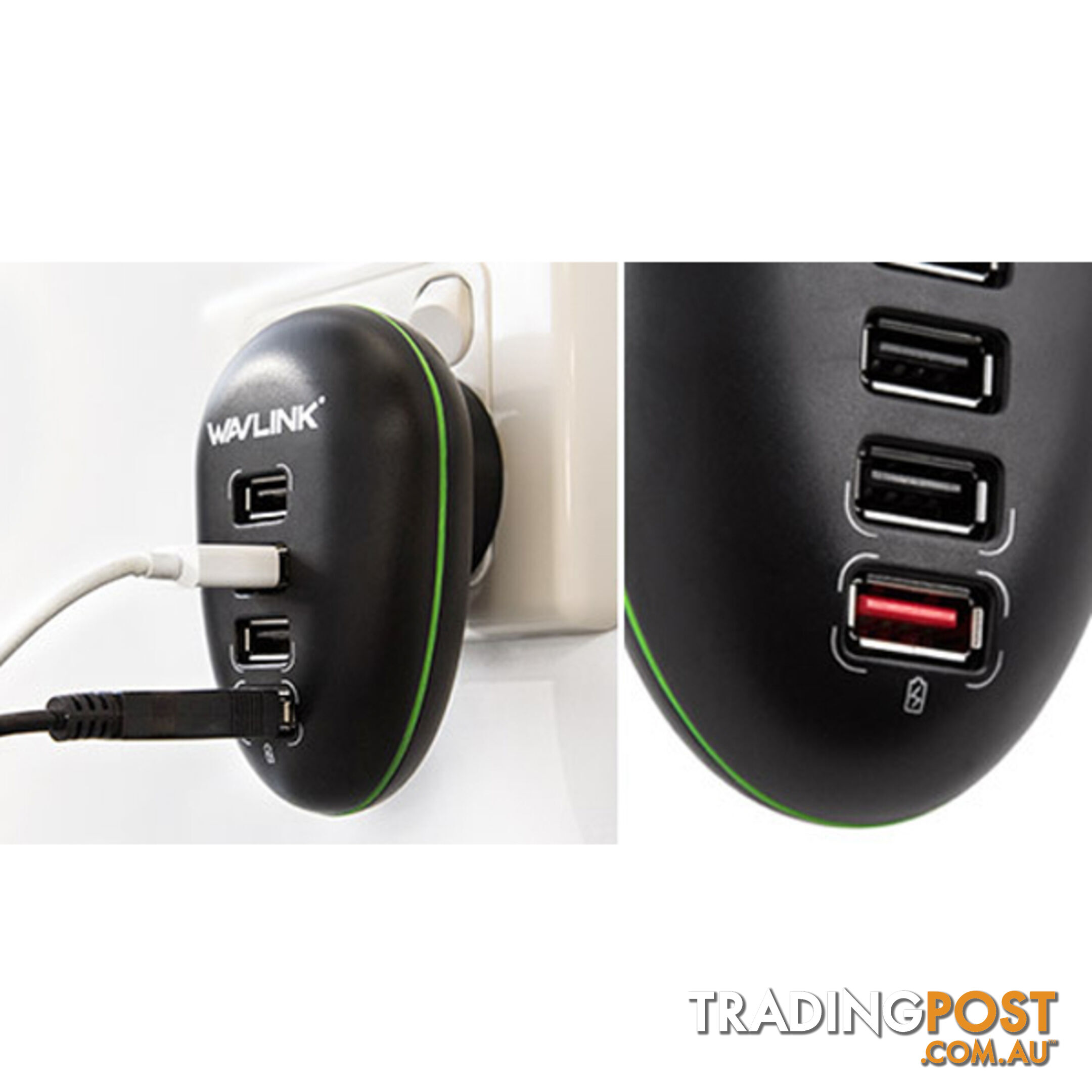 Portable 4 Port USB Charge Station including a 2.4A Fast-charging Port