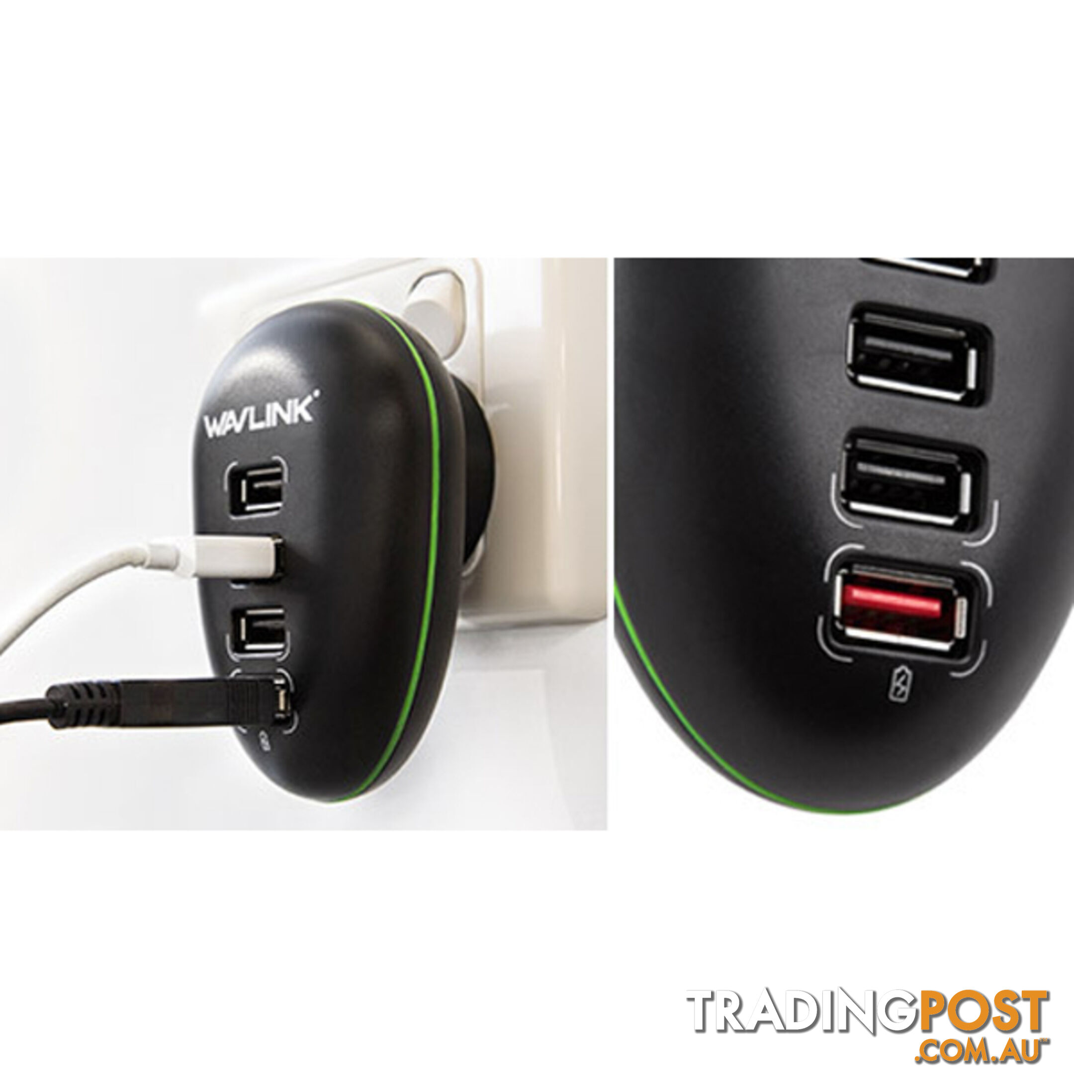 Portable 4 Port USB Charge Station including a 2.4A Fast-charging Port