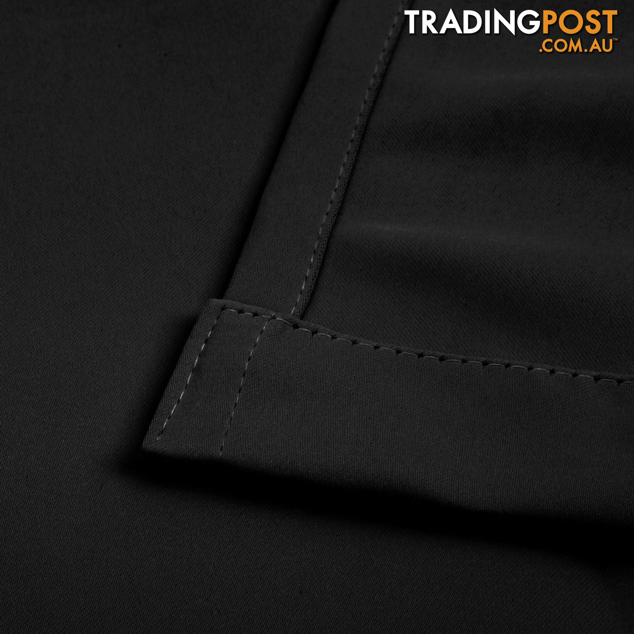 Luxury Blockout Eyelet Curtain 3 Layers Pure Fabric Room Darkening Black 300cm