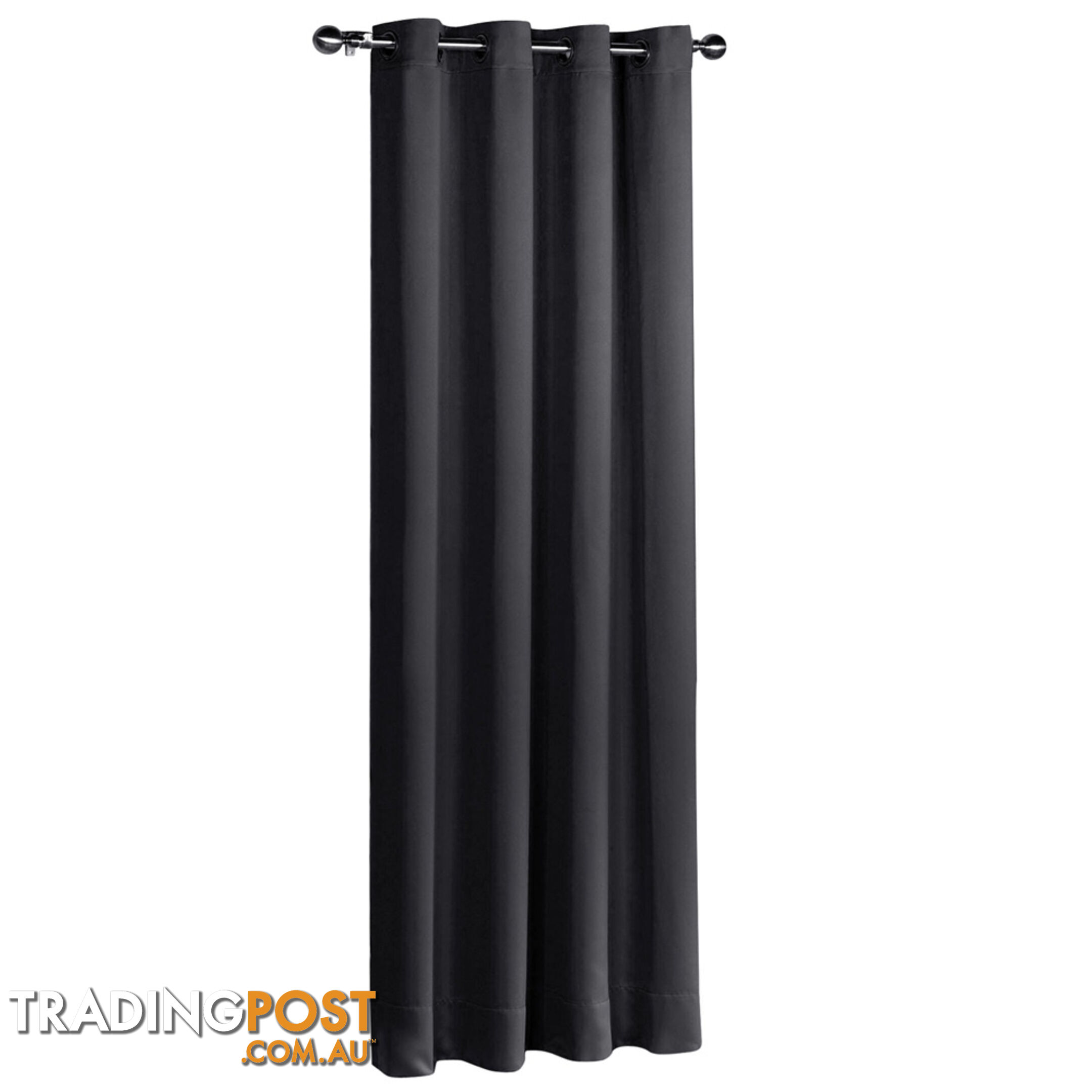 Luxury Blockout Eyelet Curtain 3 Layers Pure Fabric Room Darkening Black 300cm