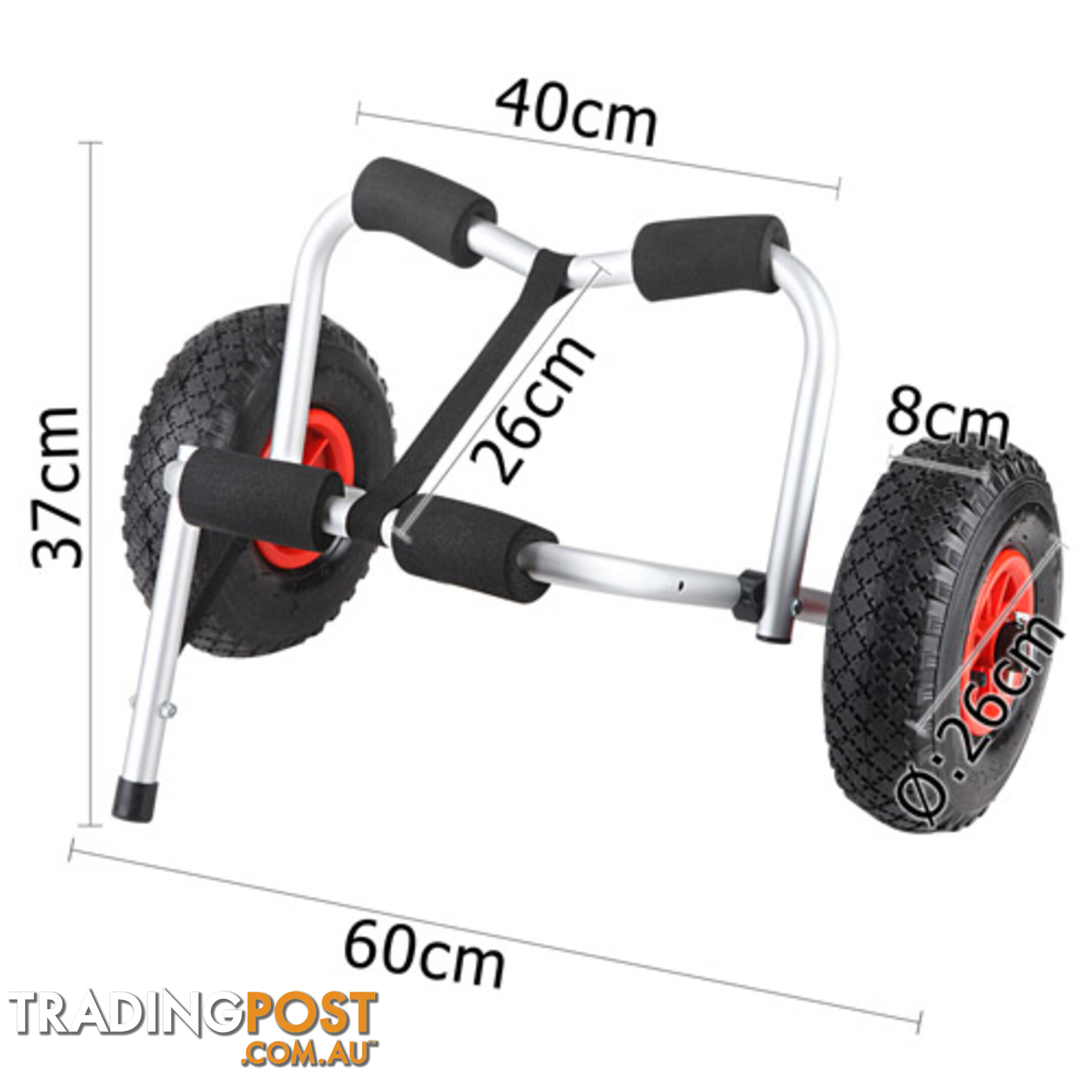 Aluminium Kayak Trolley Canoe Carrier Ski Collapsible Wheel Cart Boat 100kg