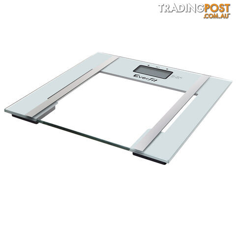 Glass Electronic Digital Body Fat Hydration Bathroom Scale Gym Weight White