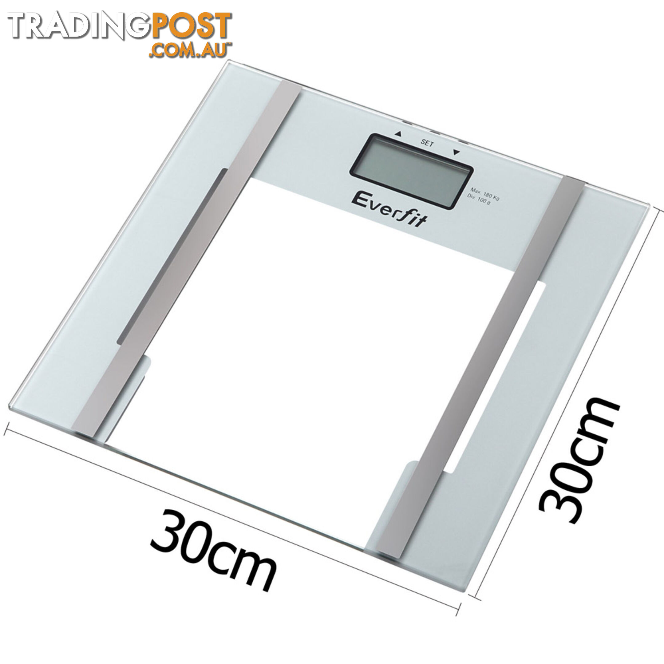 Glass Electronic Digital Body Fat Hydration Bathroom Scale Gym Weight White