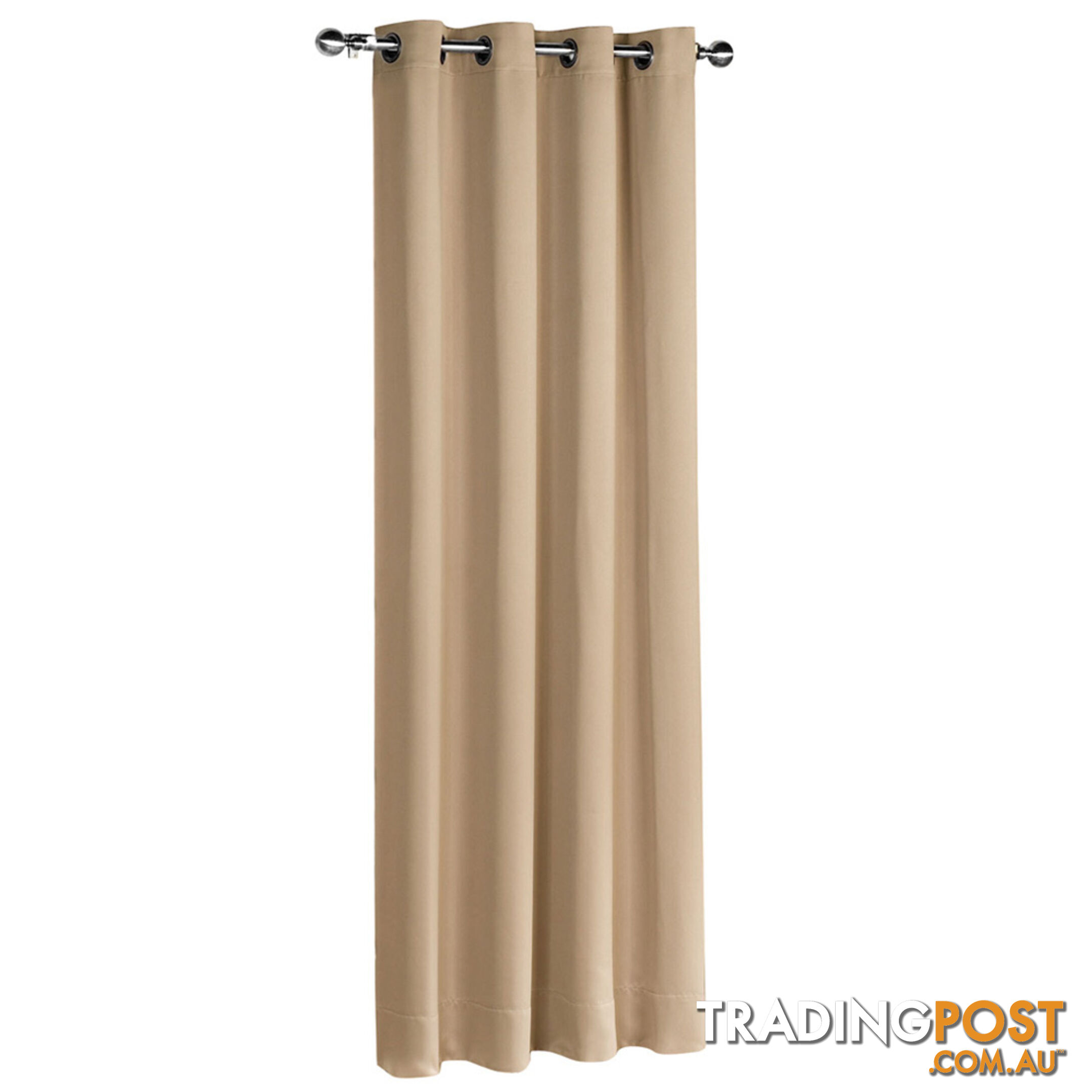 Luxury Blockout Eyelet Curtain 3 Layers Pure Fabric Room Darkening Latte 240cm