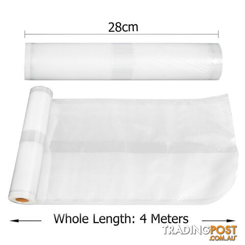 2x Vacuum Food Sealer Storage Rolls 22cm 28 cm