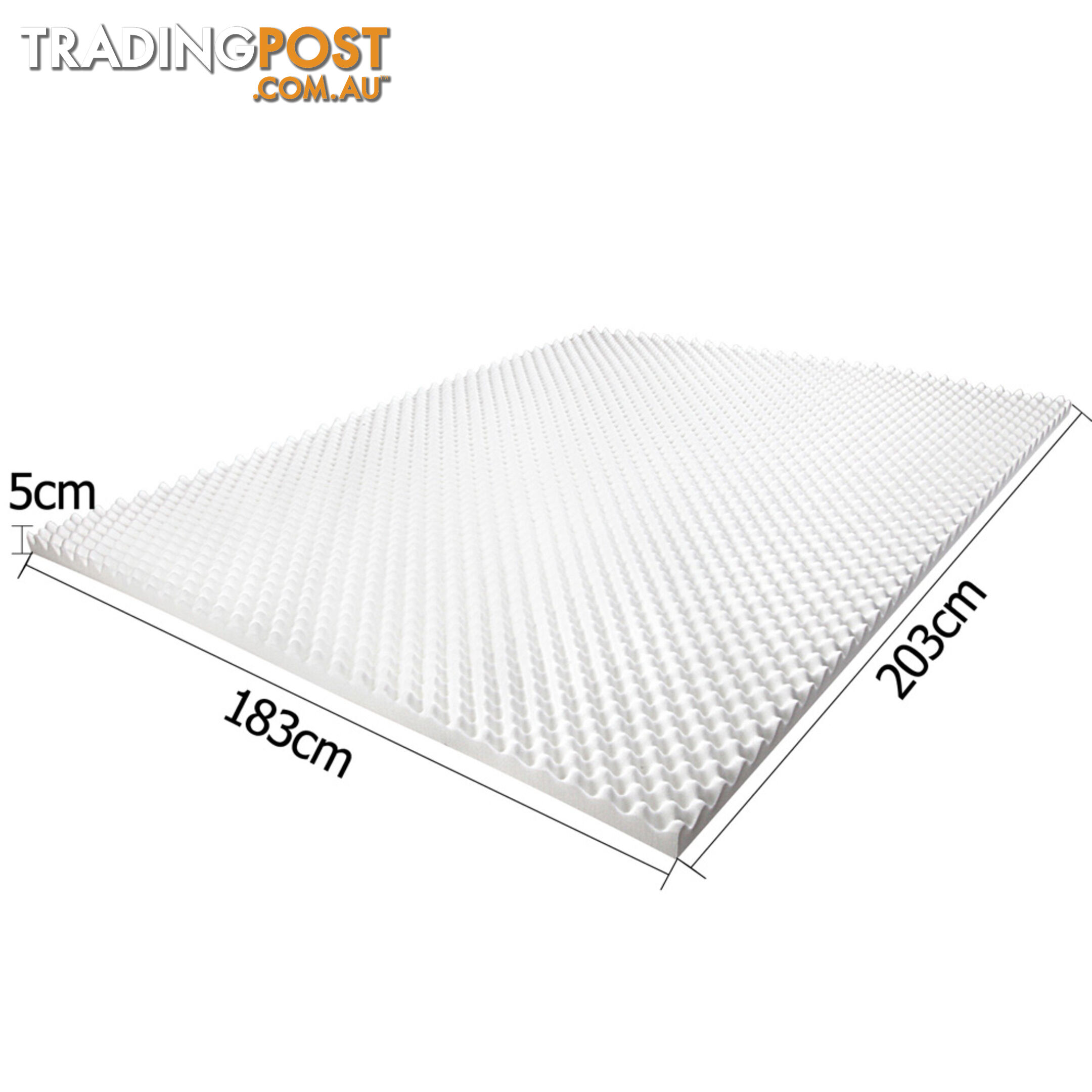 Premium 5cm Egg Crate Mattress Topper Anti-bacterial Underlay Protector King