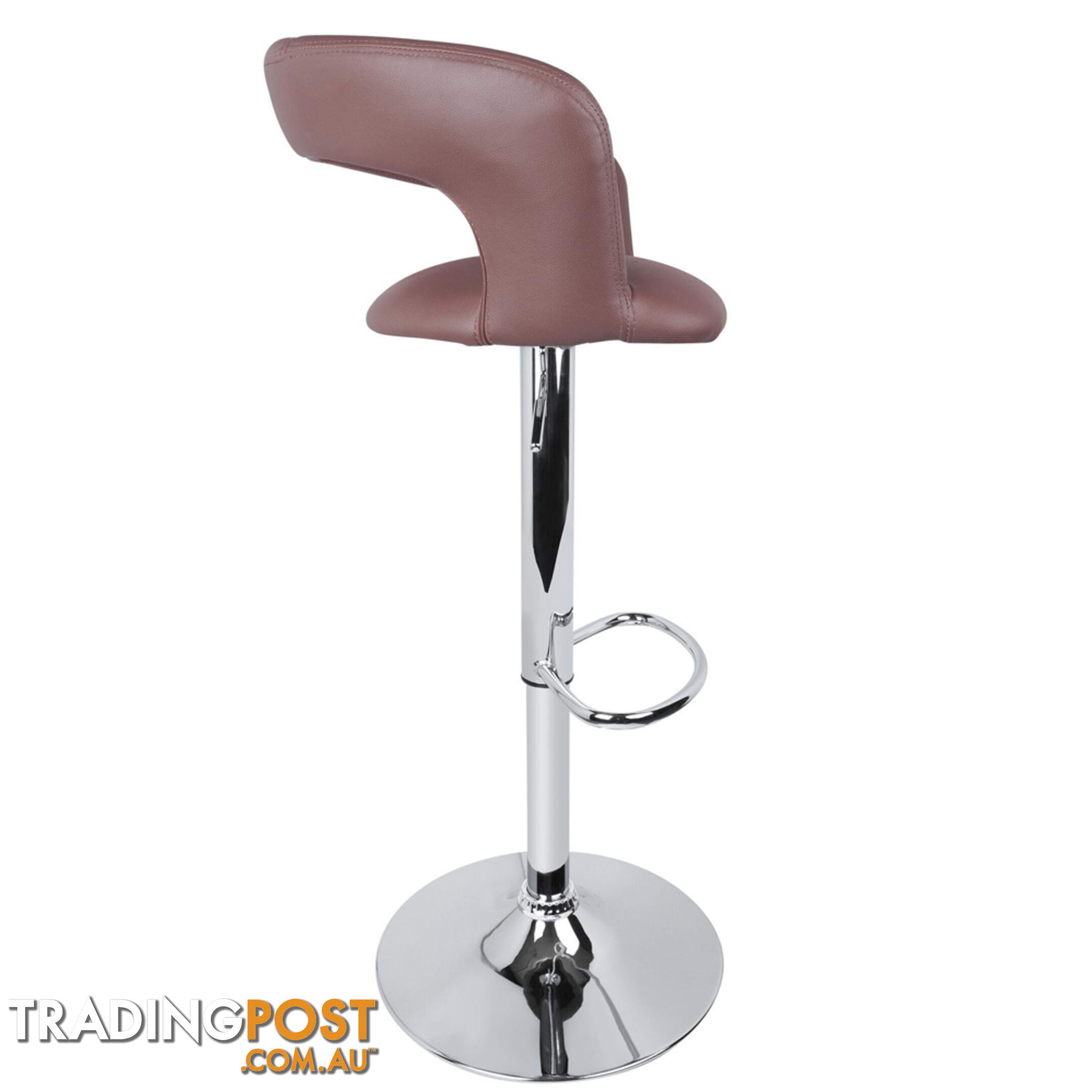 Set of 2 PU Leather Kitchen Bar Stool Chocolate