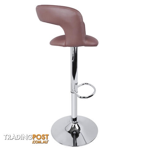 Set of 2 PU Leather Kitchen Bar Stool Chocolate