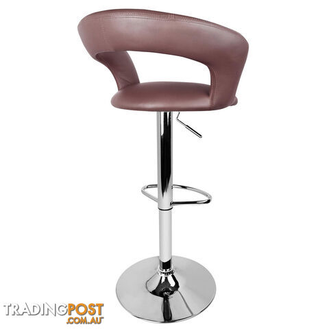 Set of 2 PU Leather Kitchen Bar Stool Chocolate