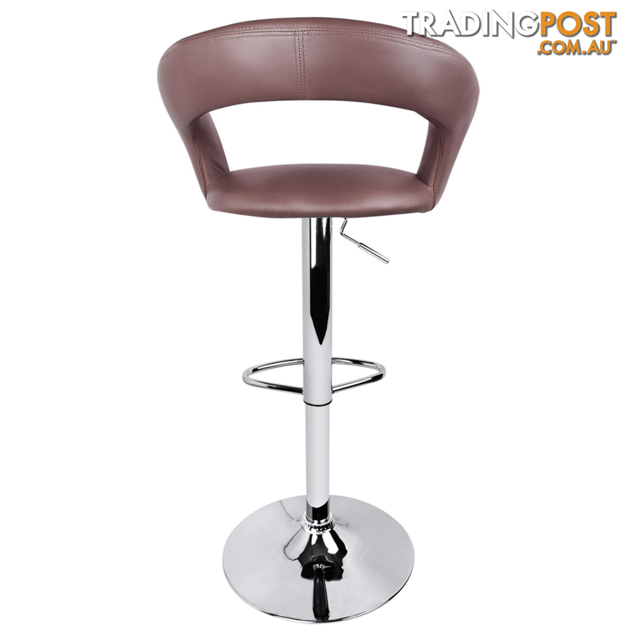 Set of 2 PU Leather Kitchen Bar Stool Chocolate