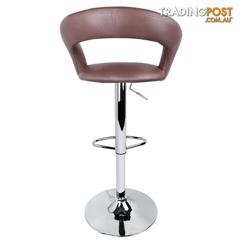 Set of 2 PU Leather Kitchen Bar Stool Chocolate