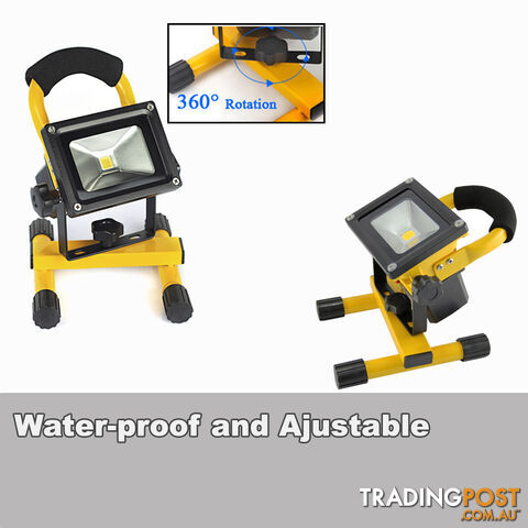 10W PORTABLE LED WORK LIGHT RECHARGEABLE FLOOD LIGHT LAMP CAMPING YELLOW