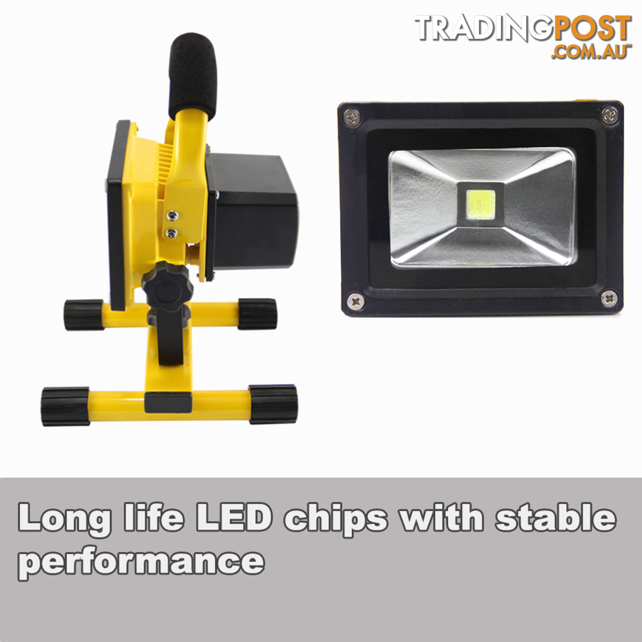 10W PORTABLE LED WORK LIGHT RECHARGEABLE FLOOD LIGHT LAMP CAMPING YELLOW