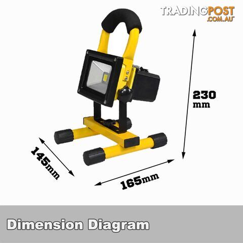 10W PORTABLE LED WORK LIGHT RECHARGEABLE FLOOD LIGHT LAMP CAMPING YELLOW