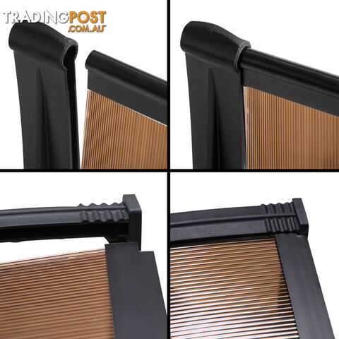 DIY Window Door Awning Outdoor Sun Shield Canopy UV Rain Patio Cover 1x2M Brown