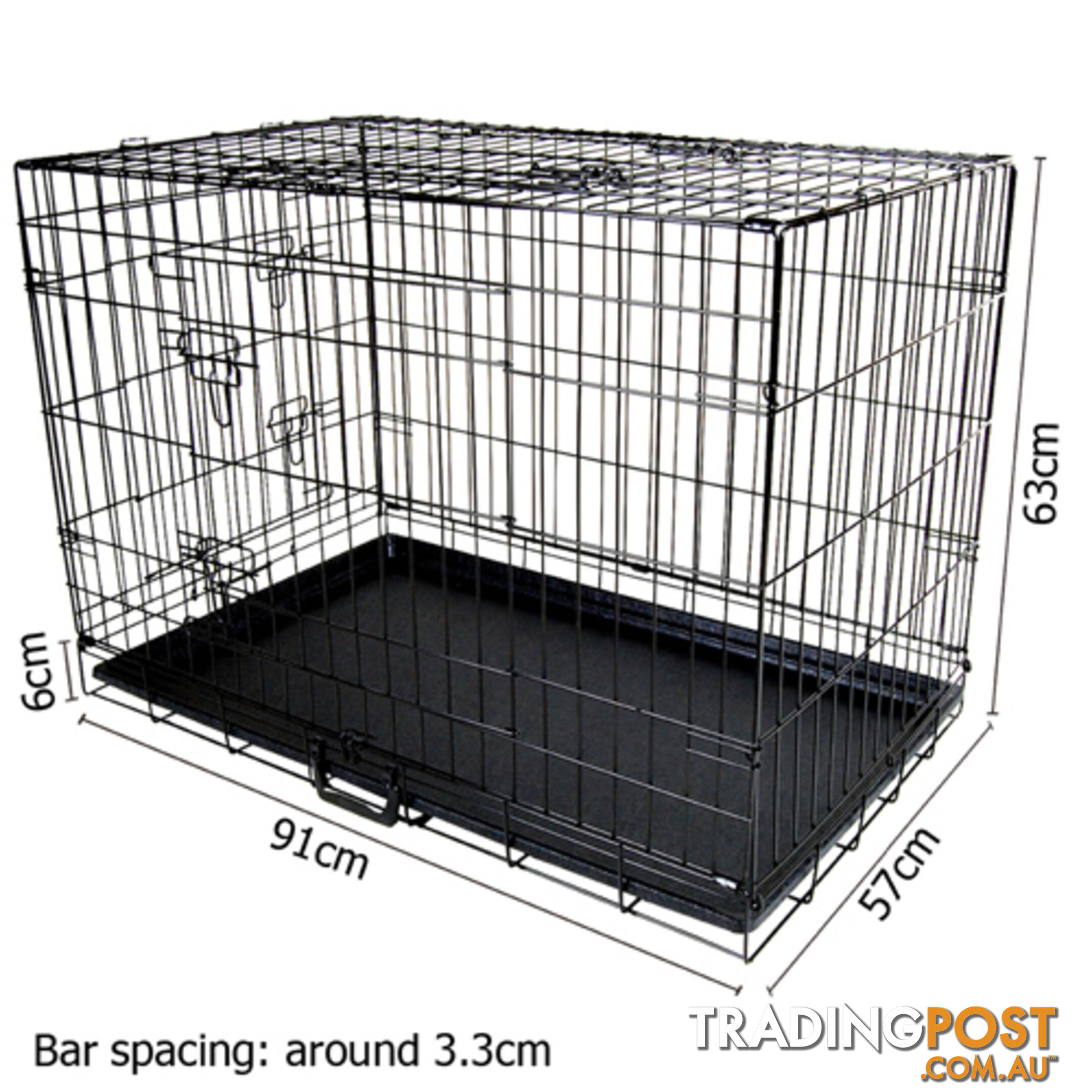 36&#34; Foldable Dog Cage Portable Crate Metal Fold Up Pet Cat Puppy House Kennel