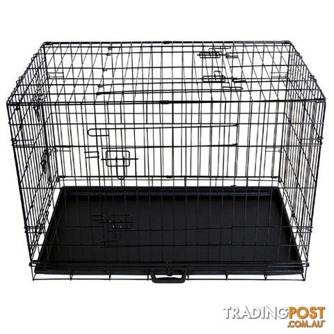 36&#34; Foldable Dog Cage Portable Crate Metal Fold Up Pet Cat Puppy House Kennel