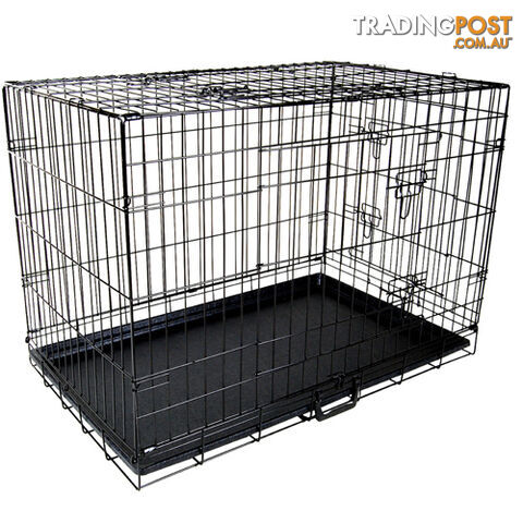 36&#34; Foldable Dog Cage Portable Crate Metal Fold Up Pet Cat Puppy House Kennel