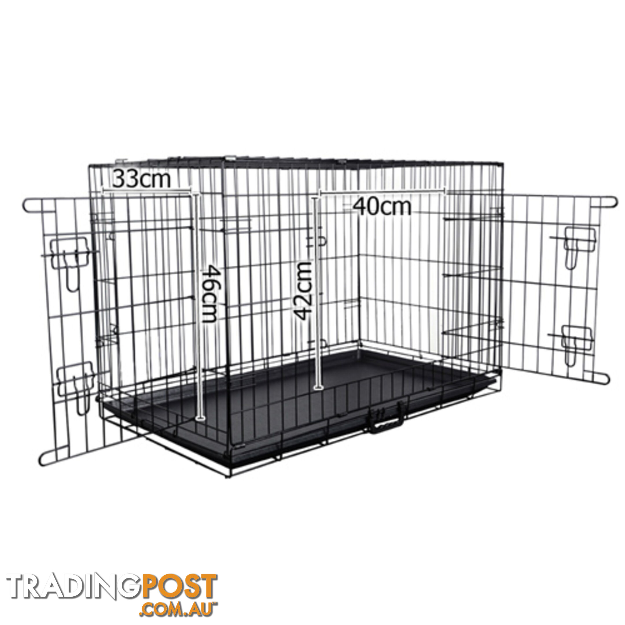 36&#34; Foldable Dog Cage Portable Crate Metal Fold Up Pet Cat Puppy House Kennel